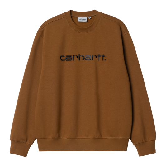 CARHARTT - CARHARTT SWEAT DEEP H BROWN / BLACK