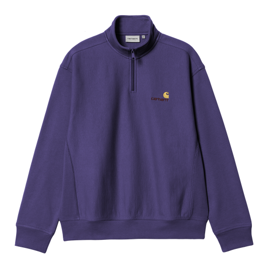 CARHARTT WIP - HALF ZIP AMERICAN SCRIPT SWEAT AURA