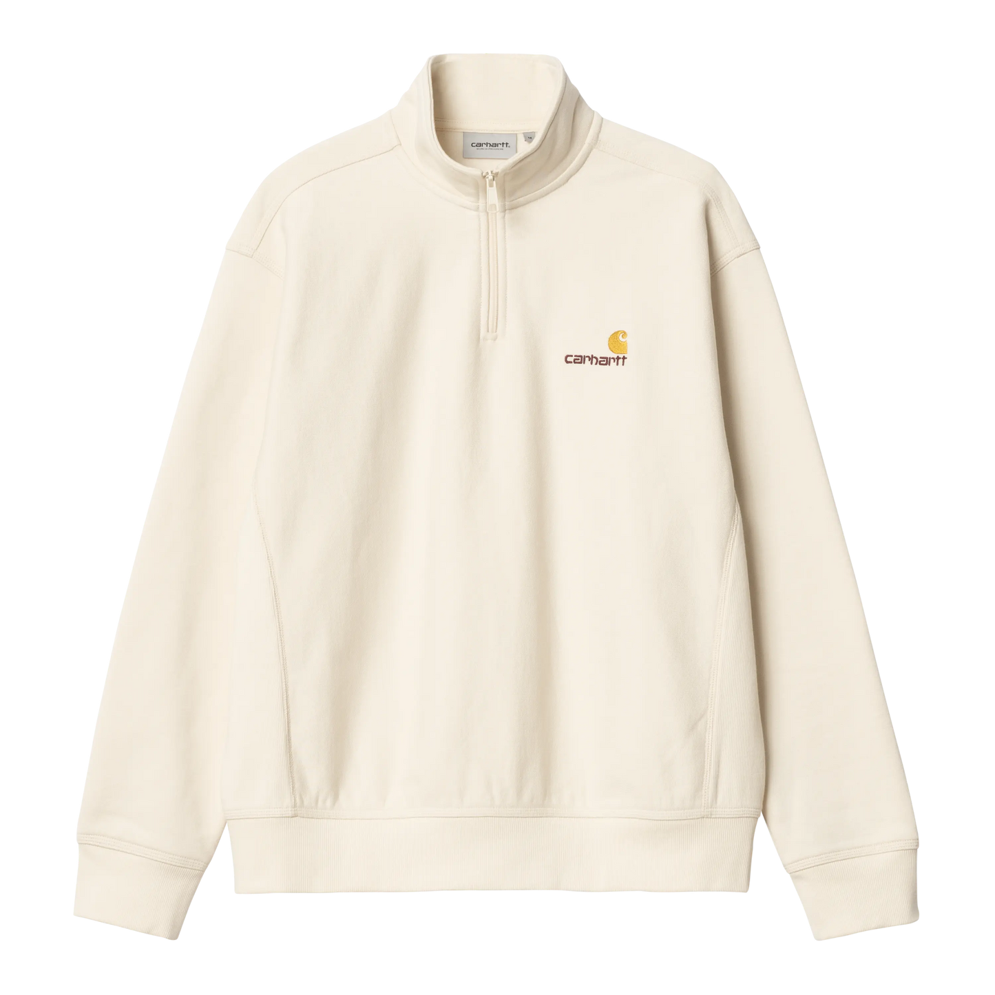 CARHARTT WIP - HALF ZIP AMERICAN SCRIPT SWEAT NATURAL