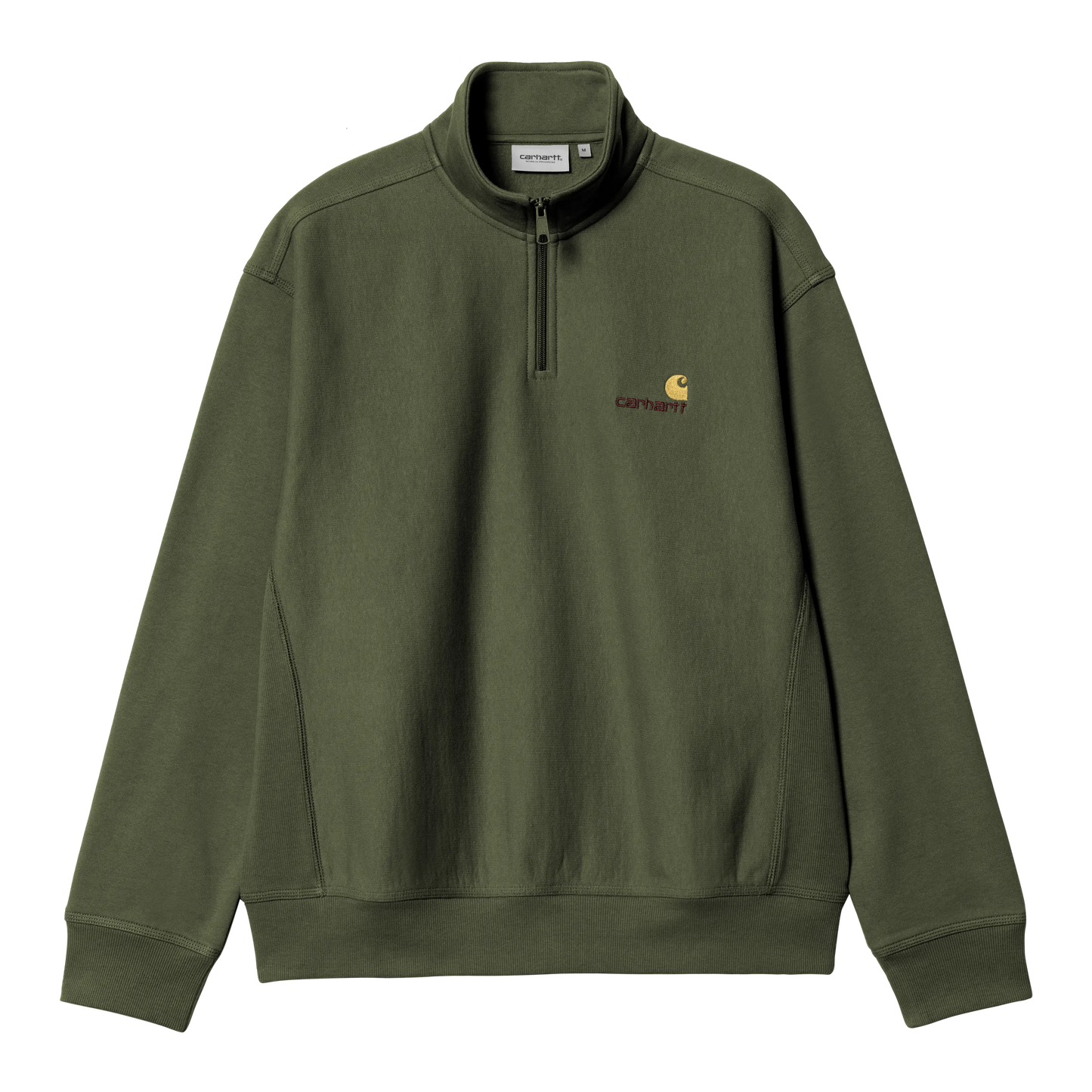 CARHARTT WIP - HALF ZIP AMERICAN SCRIPT SWEAT TARRAGON