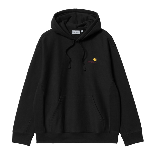 CARHARTT - HOODED AMERICAN SCRIPT SWEAT BLACK