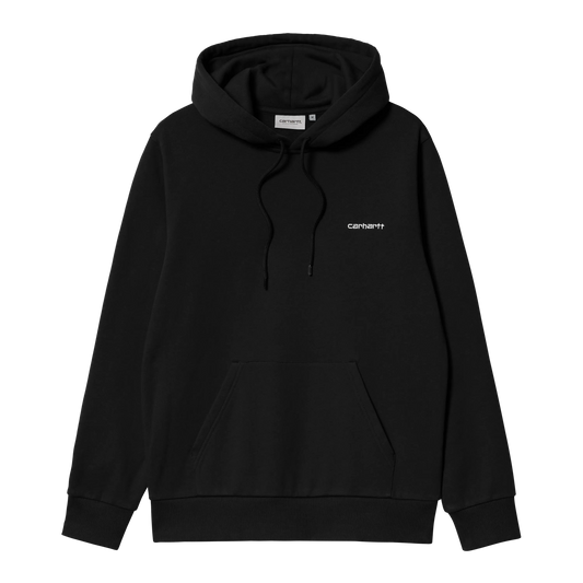 CARHARTT - HOODED SCRIPT EMBROIDERY BLACK/ WHITE