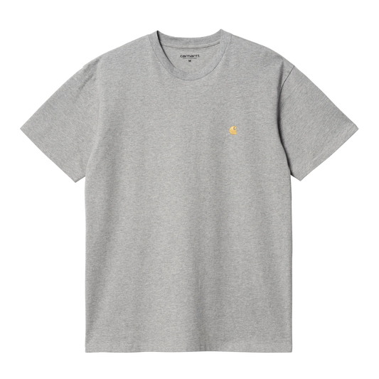 CARHARTT WIP - S/S CHASE T-SHIRT GREY HEATHER/ GOLD