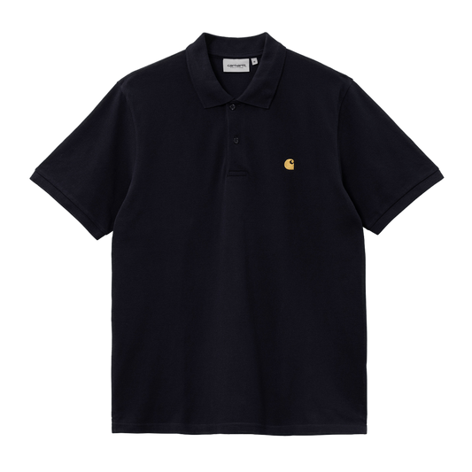 CARHARTT WIP - S/S CHASE PIQUE POLO DARK NAVY/ GOLD