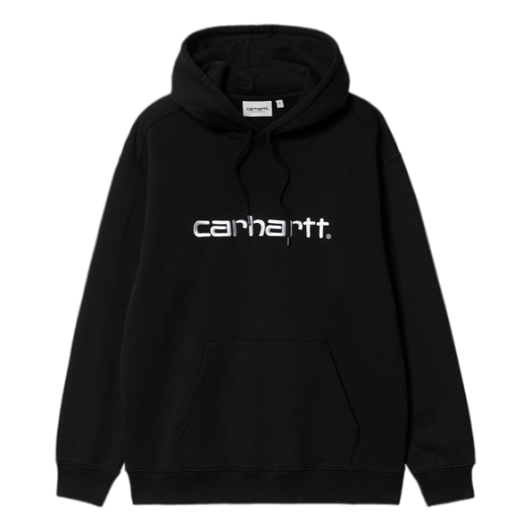 CARHARTT WIP - HOODED CARHARTT SWEAT BLACK/WHITE