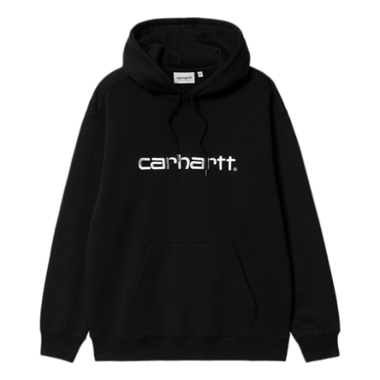 CARHARTT WIP - HOODED CARHARTT SWEAT BLACK/WHITE