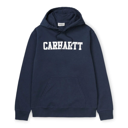 CARHARTT WIP - HOODED COLLEGE SWEAT BLUE/WHITE