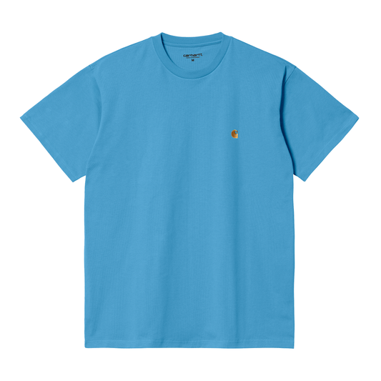 CARHARTT WIP - S/S CHASE T-SHIRT PISCINE/ GOLD