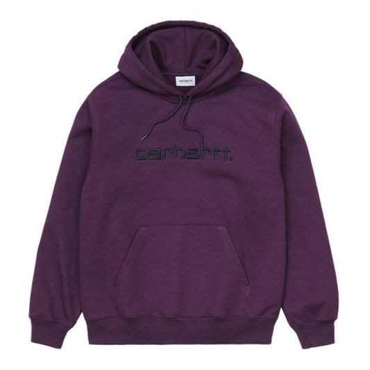 CARHARTT WIP - W' HOODED CARHARTT SWEAT BOYSENBERRY/BLACK