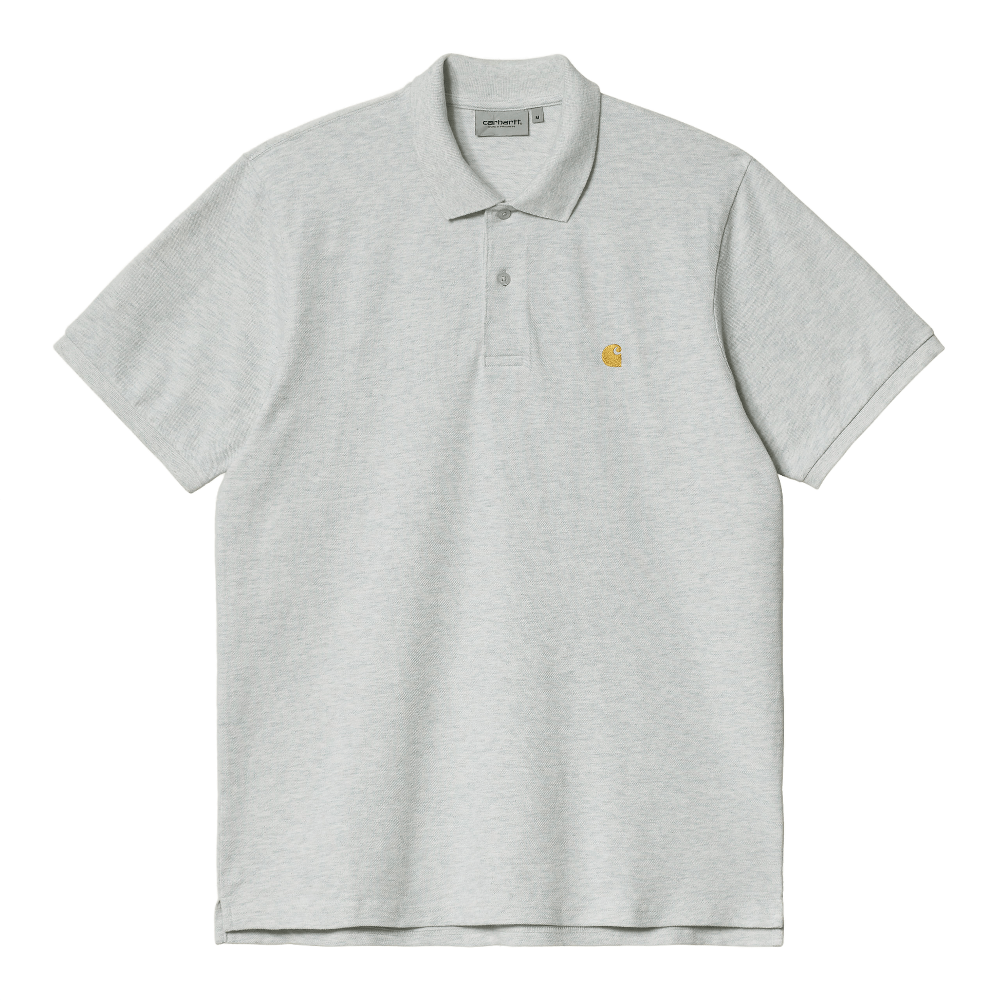 CARHARTT WIP - S/S CHASE PIQUE POLO ASH HEATHER/ GOLD