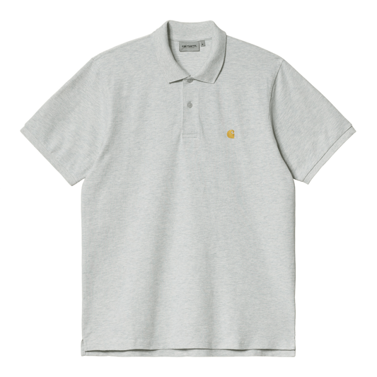 CARHARTT WIP - S/S CHASE PIQUE POLO ASH HEATHER/ GOLD