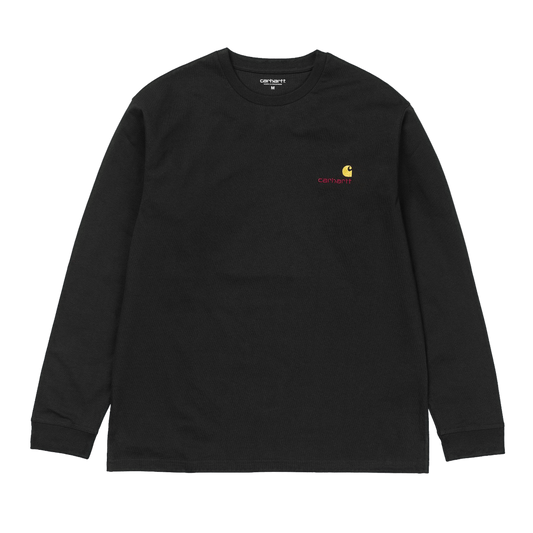 CARHARTT WIP - L/S AMERICAN SCRIPT T-SHIRT BLACK