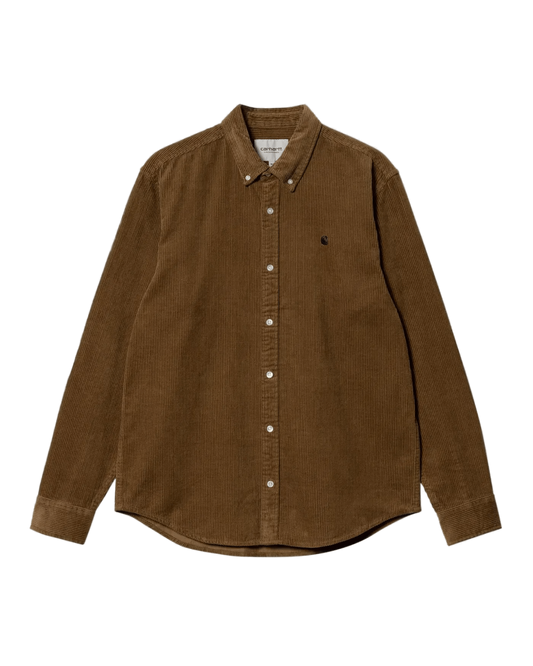 CARHARTT WIP - L/S MADISON CORD SHIRT HAMILTON BROWN