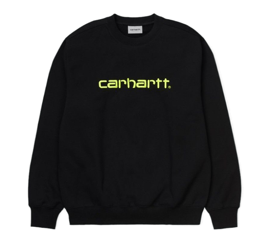 CARHARTT WIP - CARHARTT SWEAT BLACK/LIME